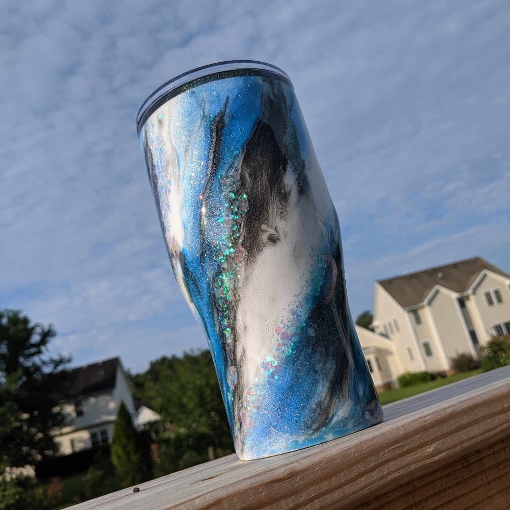 Blue marble tumbler